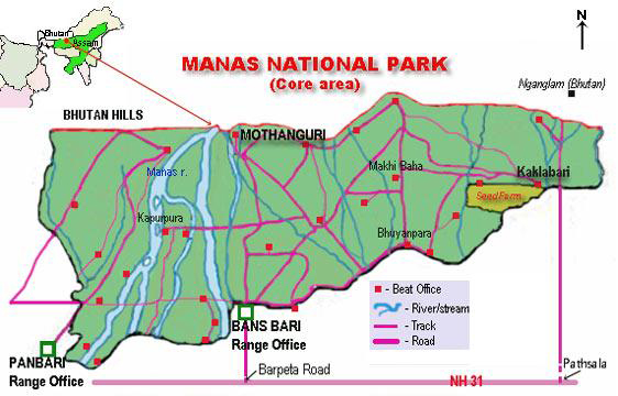 Manas National Park Map