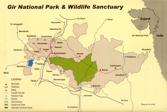 Gir National Park Map